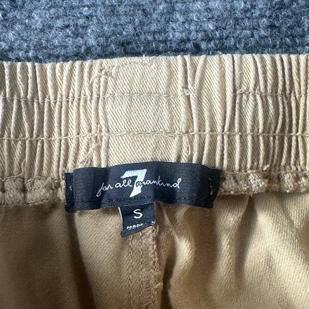 7 For All Mankind Womens S Khaki Utility Cargo Pants Elastic Waist Tan - Picture 3 of 6
